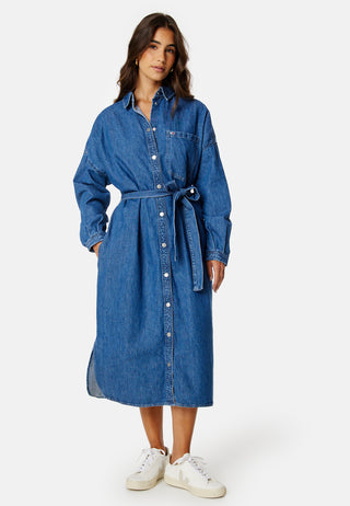 Chambray Midi Denim Shirt Dress