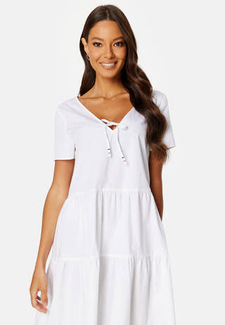 Poplin Tiered Midi Dress