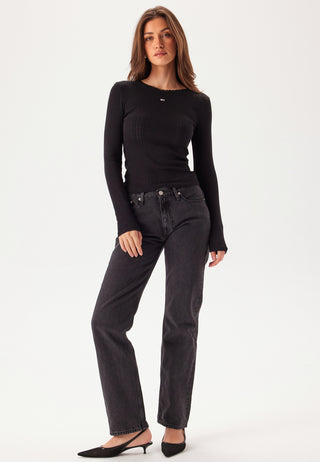 Tjw Slim Pointelle Rib Tee Ls