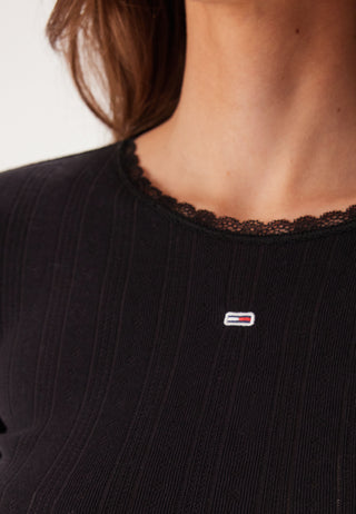 Tjw Slim Pointelle Rib Tee Ls