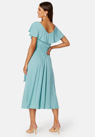 Saga Flounce Wrap Dress