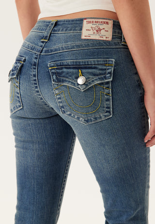 Becca Mid Rise Boot Cut Flap Jeans
