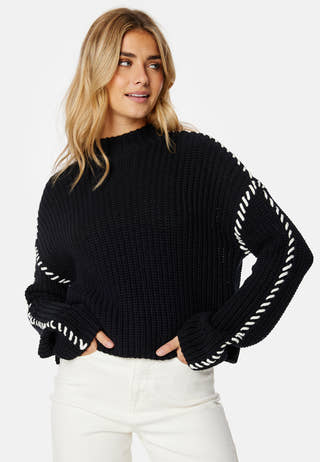 Cream LS Funnelneck Pullover