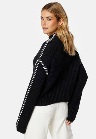 Cream LS Funnelneck Pullover