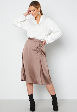 Cristy H/W Rouching Slit Skirt
