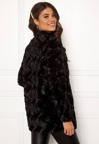 Curl high neck faux fur