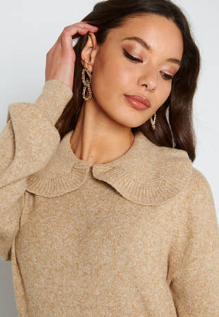 Doffy LS Collar Blouse Ga Boo B-15 Birch Melange