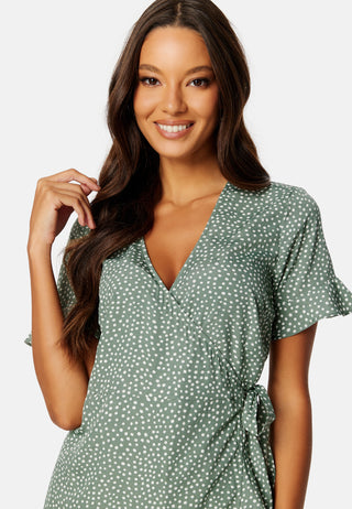 Henna 2/4 Wrap Frill Dress