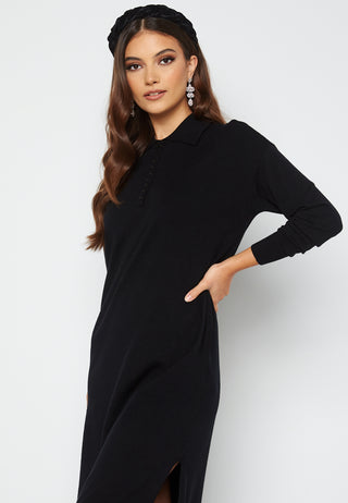 Saba LS Collar Below Knee Dress