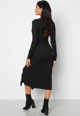 Sie L/S Detail Calf Dress