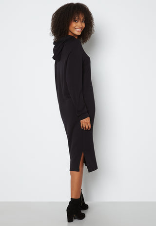 Silky L/S Slit Dress