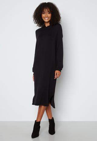 Silky L/S Slit Dress