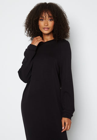 Silky L/S Slit Dress