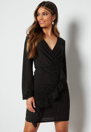 Sparkle L/S V-Neck Dress