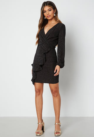 Sparkle L/S V-Neck Dress
