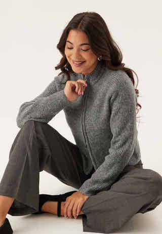 Vmbang Ls High Neck Zip Cardig