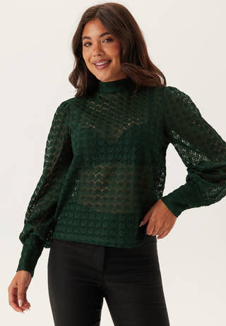 Vmbecca Ls High Neck Lace Top