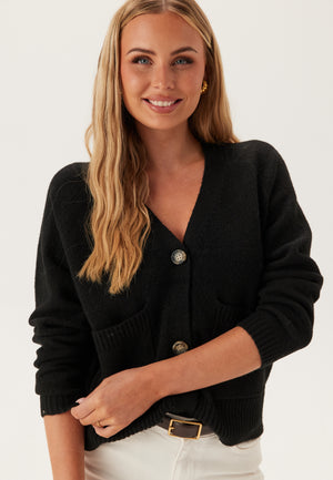 Vmboom Langermet V-hals Cardigan med Knapper