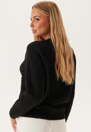 Vmboom Langermet V-hals Cardigan med Knapper