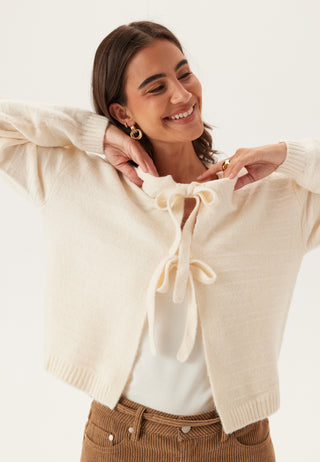 Vmboom Structure Long Sleeve O-neck Tie Cardigan
