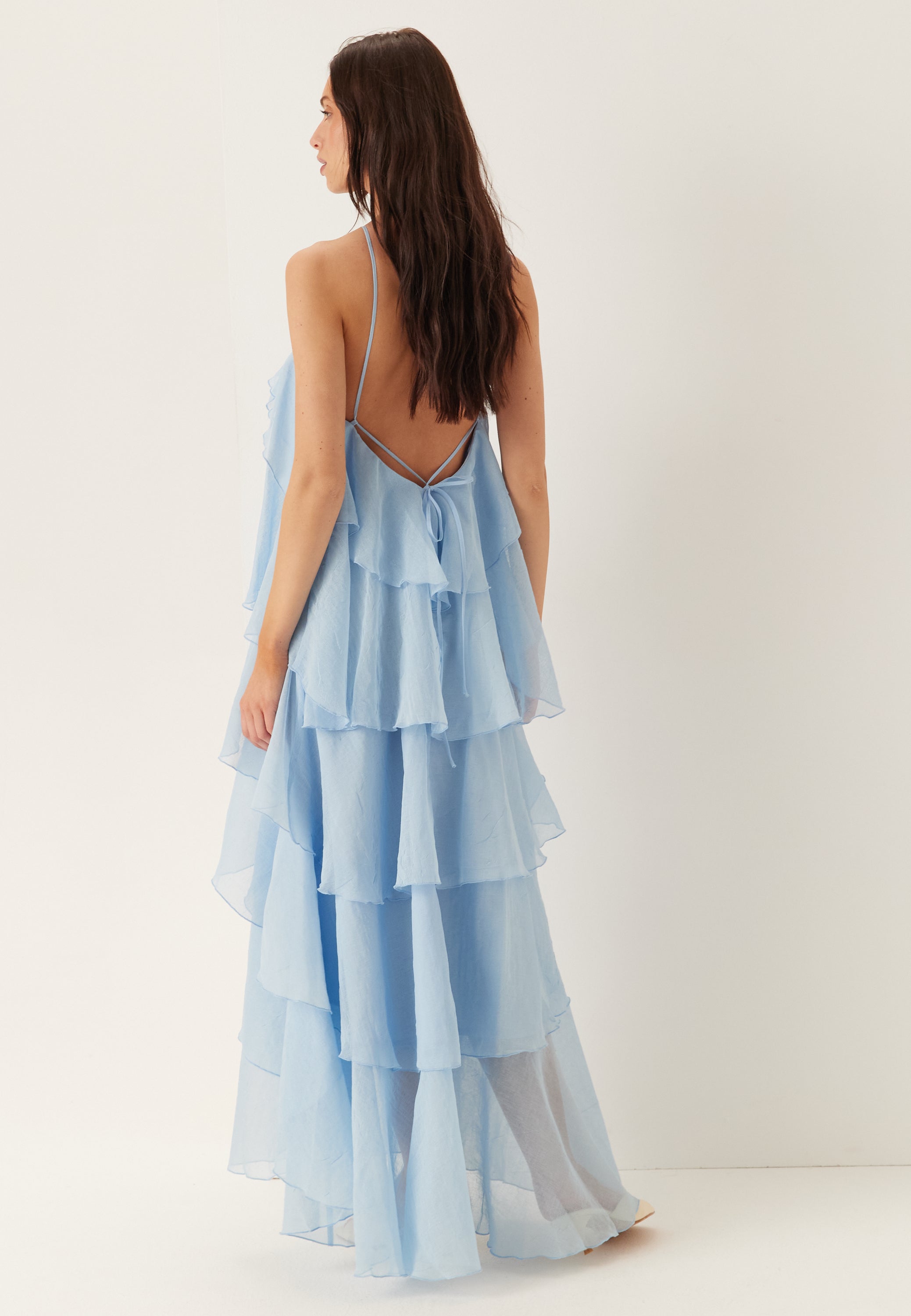 Vero moda – Vmdelilah Sl Halter Ruffle Dress – Dresses – Blue