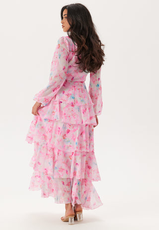 Vmfelicia Ls Ruffle Maxi Dress