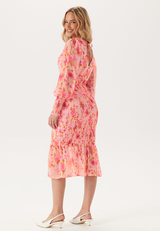 Vmflora Ls V-neck Calf Dress