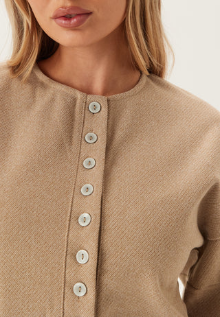 Vmklea langermet O-hals cardigan