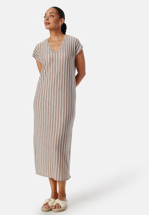 Vmlana Ss V-neck Calf Dress Jrs