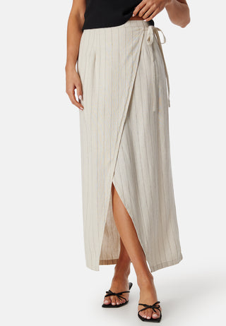 Vmmindy High Waist long wrap linen skirt