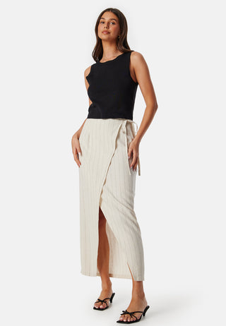 Vmmindy High Waist long wrap linen skirt