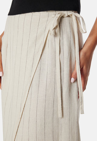 Vmmindy High Waist long wrap linen skirt