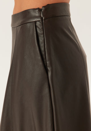 Vmolive High Waist Coated Ankel Skjørt