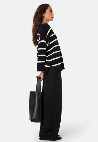 Vmsaba 3/4 V-neck stripe pullover