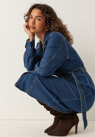 Vmtelly Langermet Denimkjole