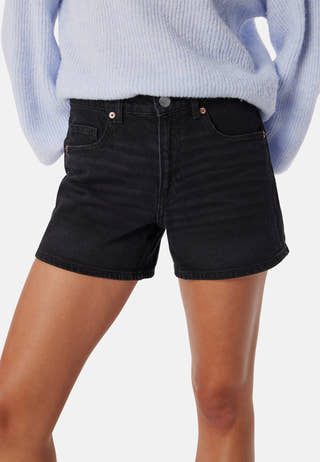 Vmtess mid rise short denim shorts