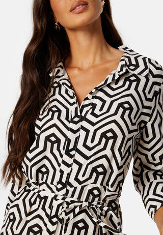 Daca Sana L/S Midi Calf Shirt Dress