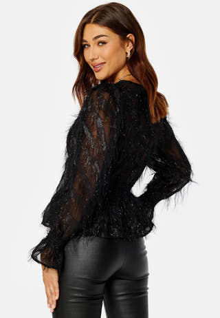 Feather L/S V-Neck Top