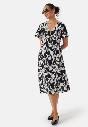 Vilovie S/S Wrap Midi Dress