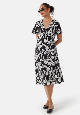 Vilovie S/S Wrap Midi Dress