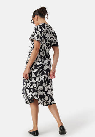 Vilovie S/S Wrap Midi Dress