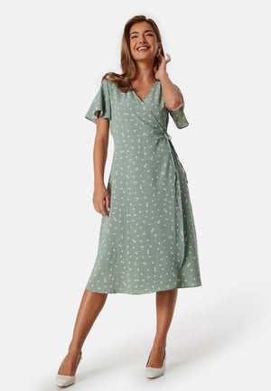 Vilovie S/S Wrap Midi Kjole