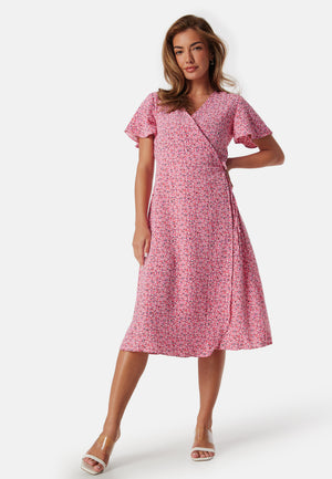 Vilovie S/S Wrap Midi Kjole