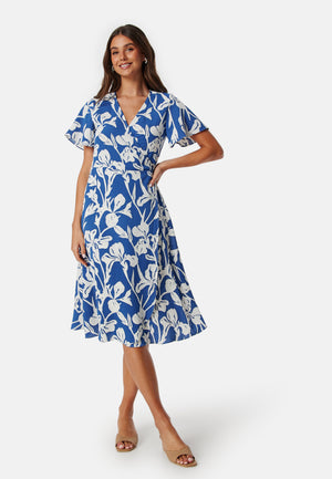 Vilovie S/S Wrap Midi Kjole