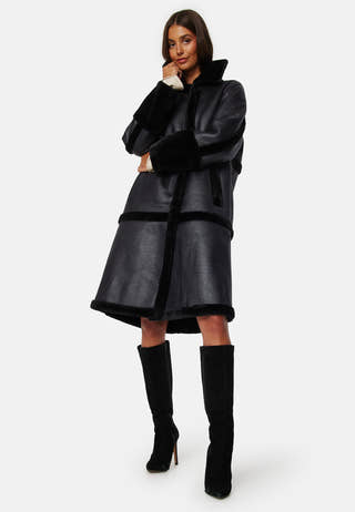 Melda L/S Faux Sherling Coat
