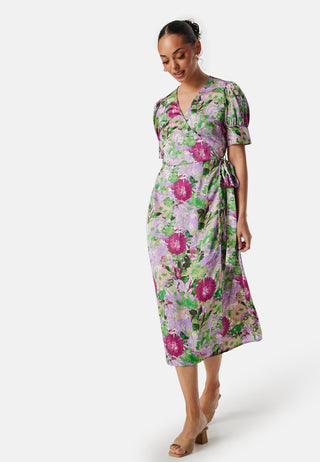 Naria S/S Wrap Midi Dress