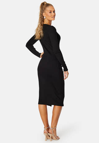 Ribena L/S Slit Midi Dress