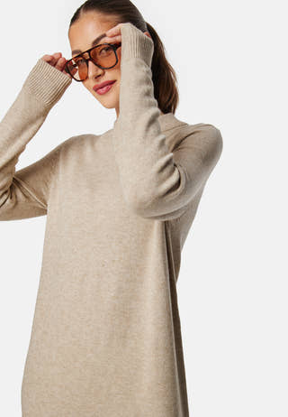 Viril Crew Neck Midi Dress
