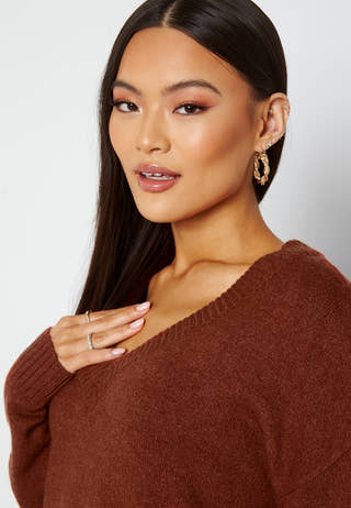 Ril Oversize V-Neck Knit Top