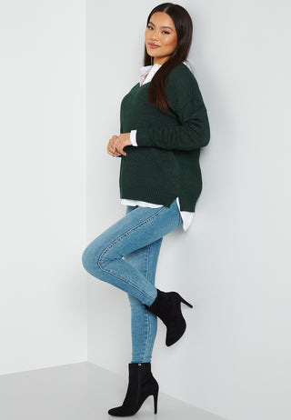 Ril Oversize V-Neck Knit Top